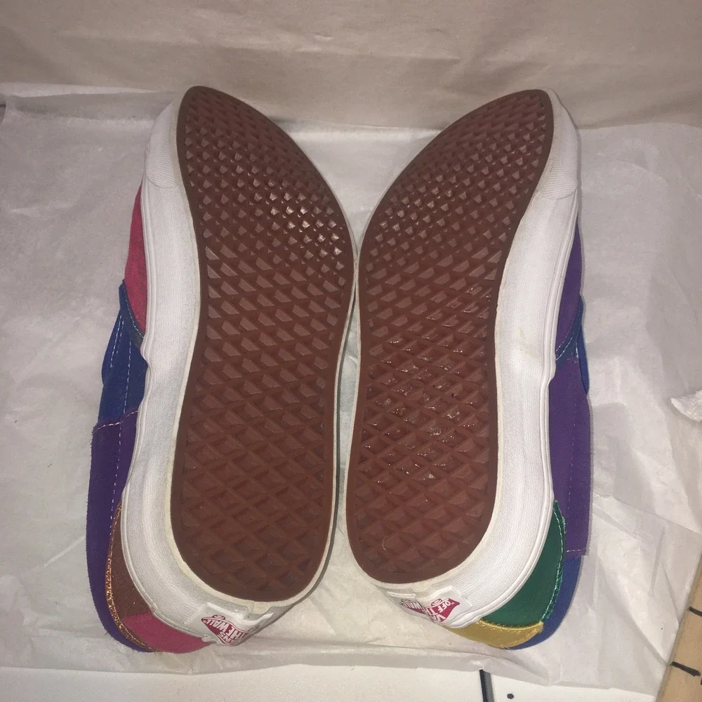 Vans Mardi Gras Patchwork Pride Slip On Colorblock Sneakers Mens 11.5,Women 13